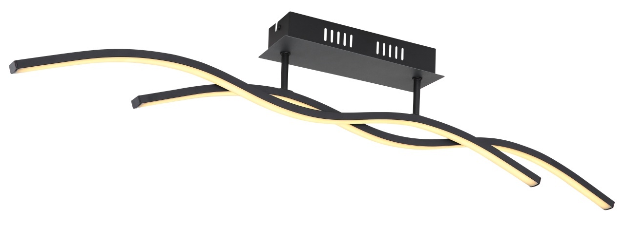 Plafoniera LED Marius, 20W, 1130lm, lumina calda (3000K), IP20, negru/grafit/opal, Globo Lighting