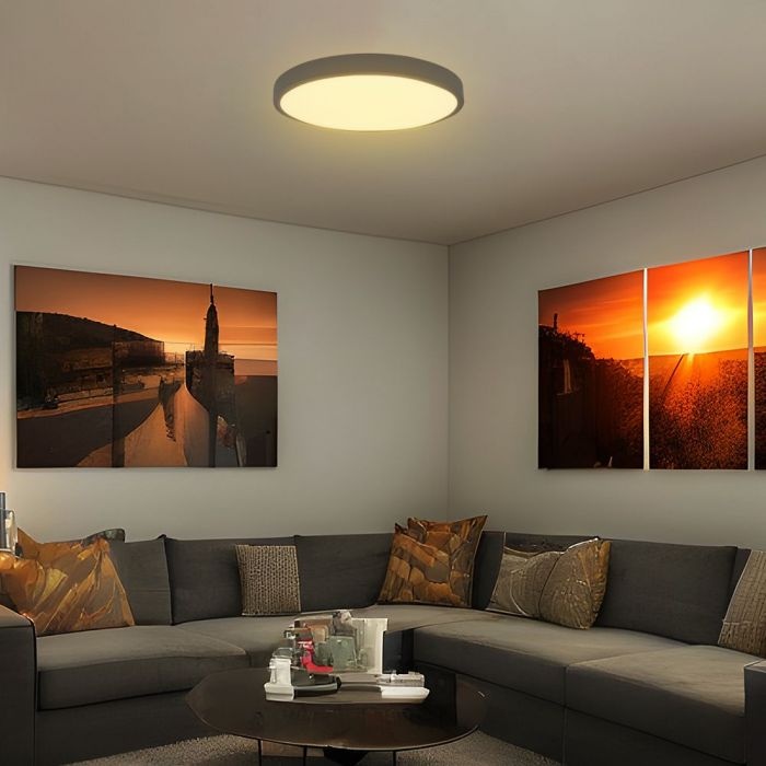 Plafoniera LED rotunda 36W, lumina neutra (4000 K), 3820lm, IP44, cip Samsung, neagra, V-TAC - 1 | YEO