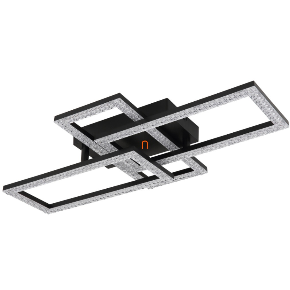 Plafoniera LED Sapena, 24W, 1950lm, lumina neutra (4000K), IP20, neagra/transparenta/cristale, Globo Lighting