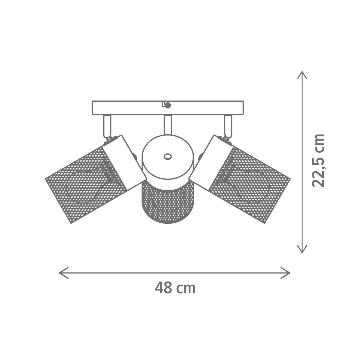 Plafoniera Obscur PL3, 3xE27, neagra, Klausen