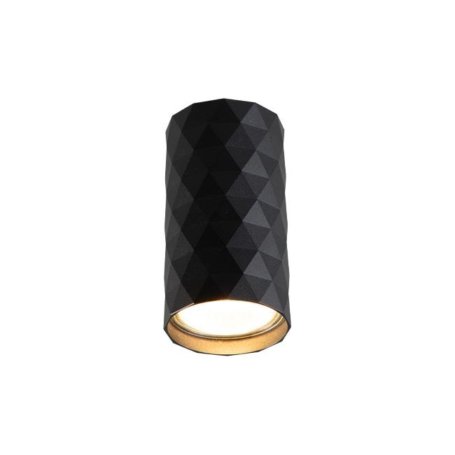 Plafoniera rotunda Glamour, GU10, neagra, design triunghiular, Masterled
