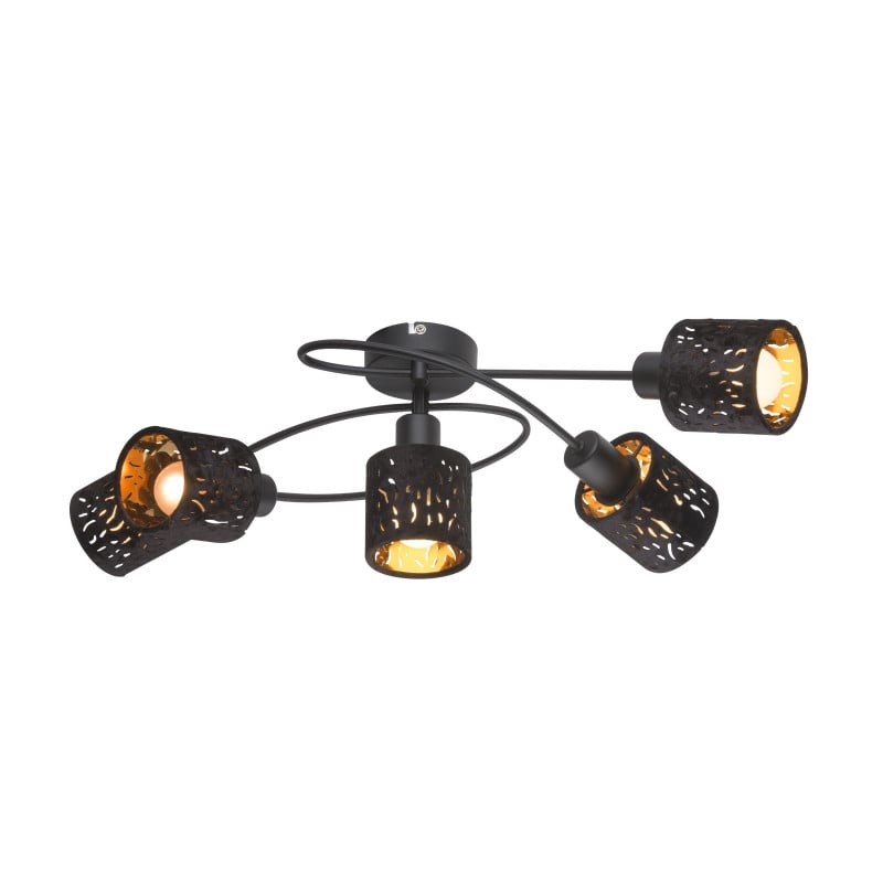 Plafoniera Troy 54121-5, 5xE14, neagra+crom+aurie, IP20, Globo Lighting