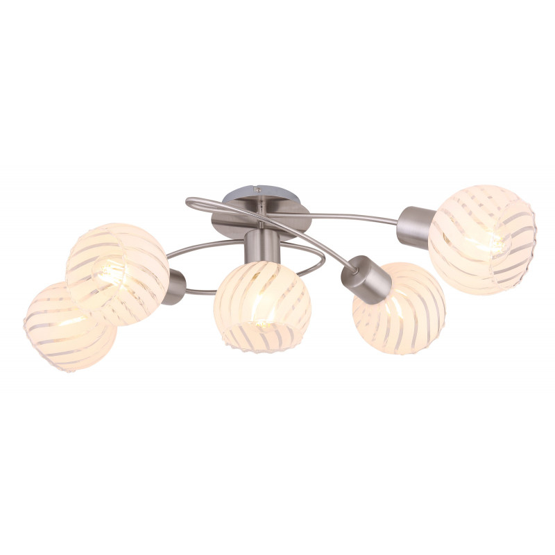 Plafoniera Willy 54025-5, 5xE27, alba+crom, IP20, Globo Lighting