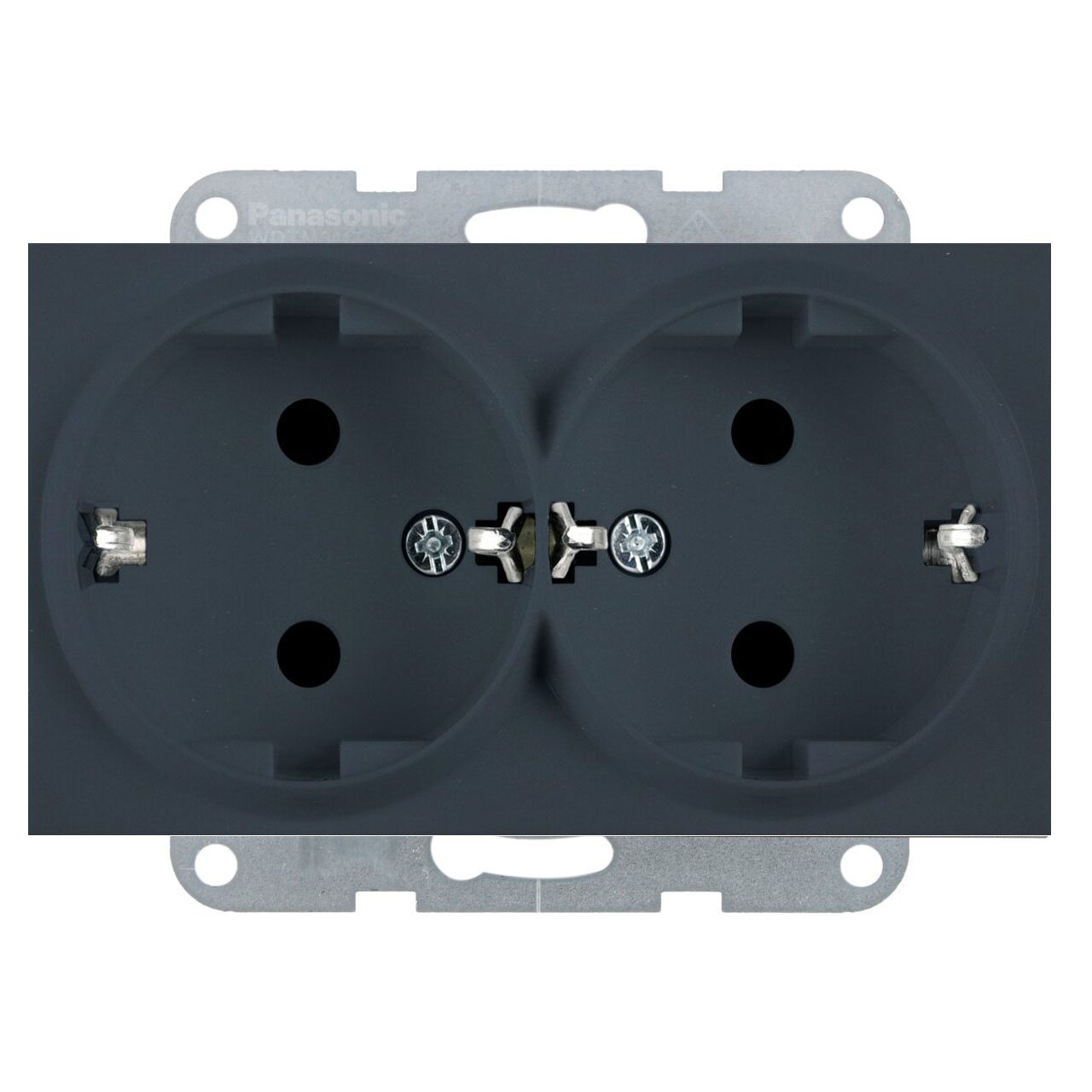 Priza dubla cu impamantare 16A, IP20, Night, Panasonic Karre Plus 55 Soft Touch