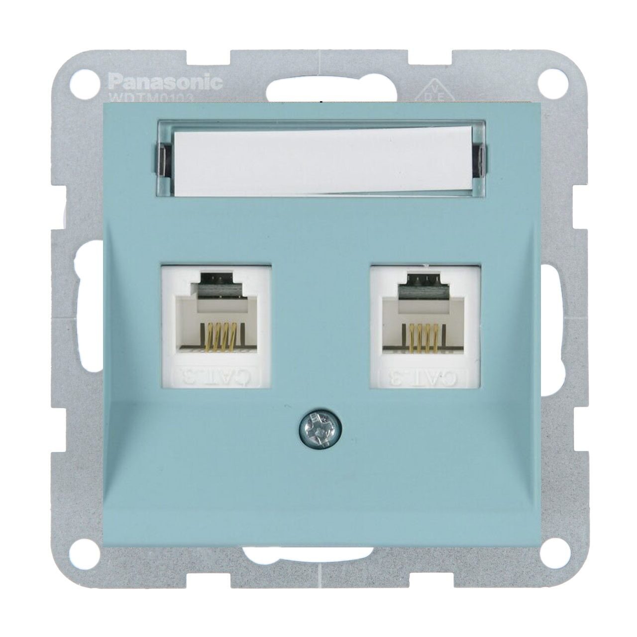 Priza dubla internet cat 5E, IP20, Turcoaz, Panasonic Karre Plus 55 Soft Touch