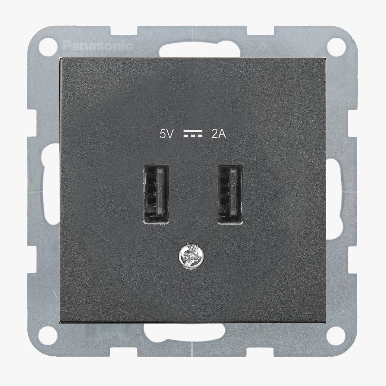Priza dubla USB A 5V 2A, IP20, Grafit, Panasonic Karre Plus 55