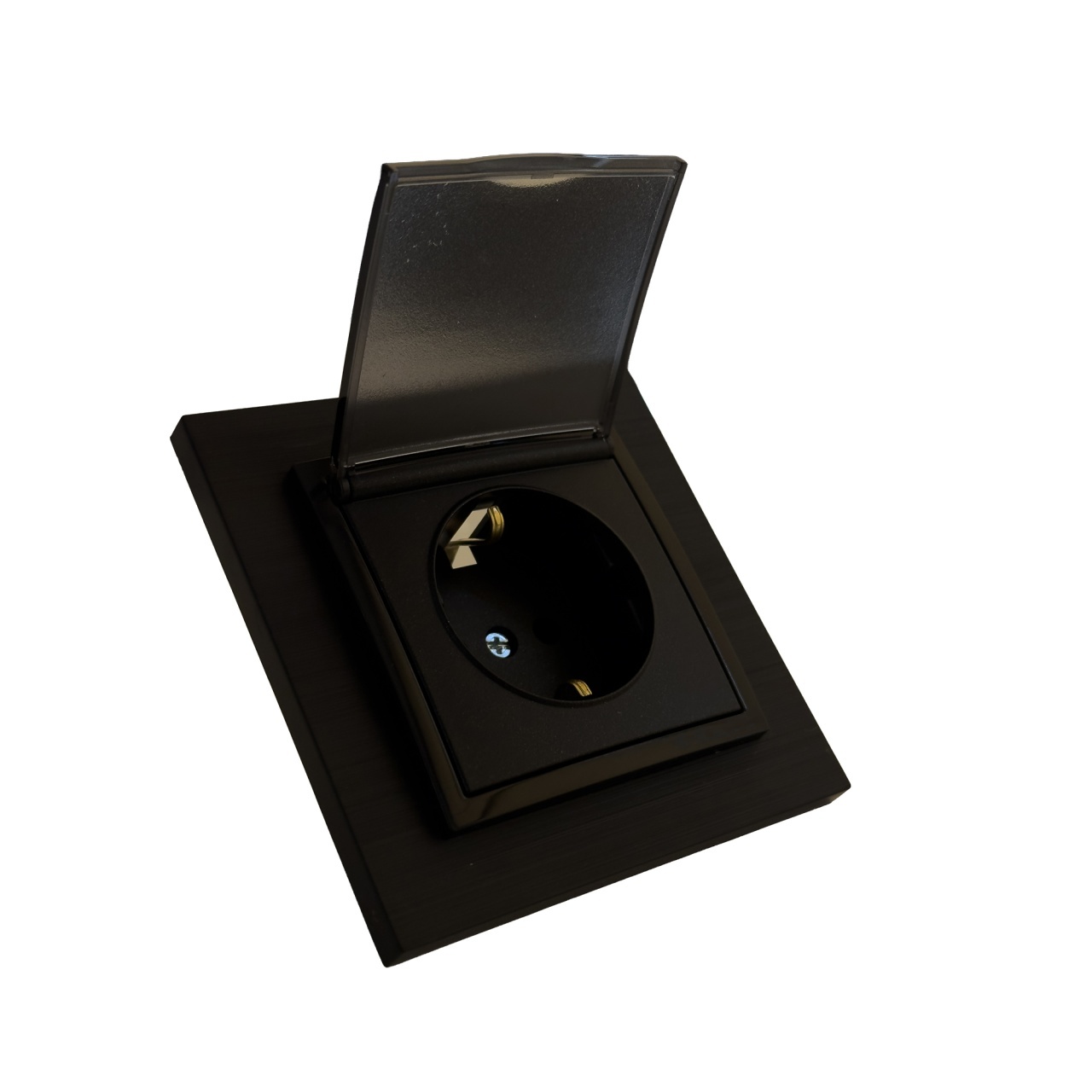 Priza simpla cu impamantare si capac, neagra, 16A, Olbia Titan - imagine 2