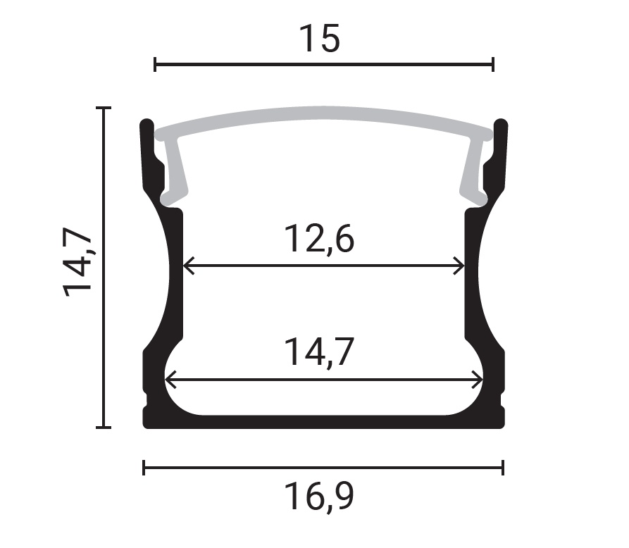 Profil Banda LED Optonica, Aplicat (PT), Inaltime Ridicata, Aluminiu + Alb Mat, 2m