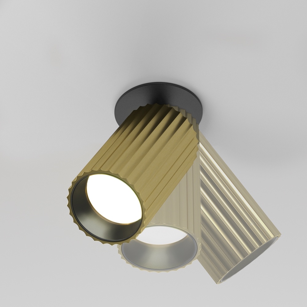 Spot incastrat Calipso, 1xGU10, negru/alama, Maytoni - imagine 5