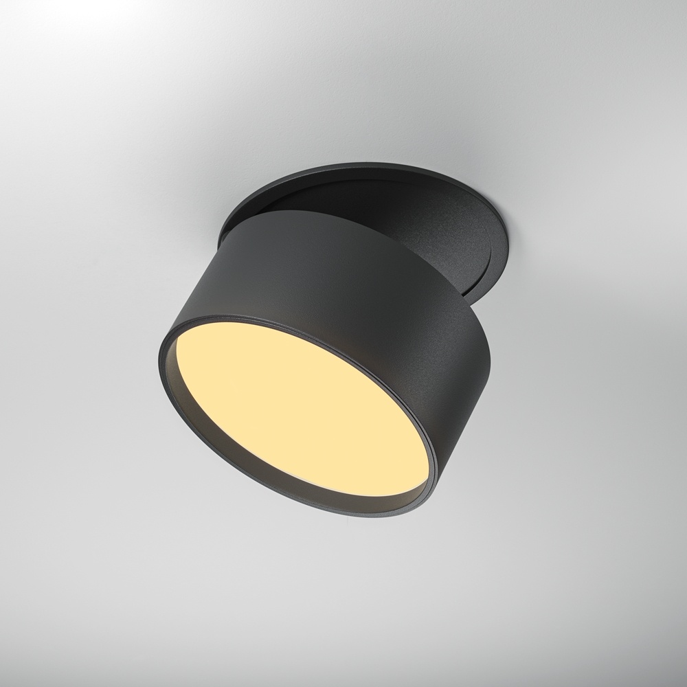 Spot incastrat Onda, 12W, lumina calda/neutra, dimabil, negru, Maytoni - imagine 8
