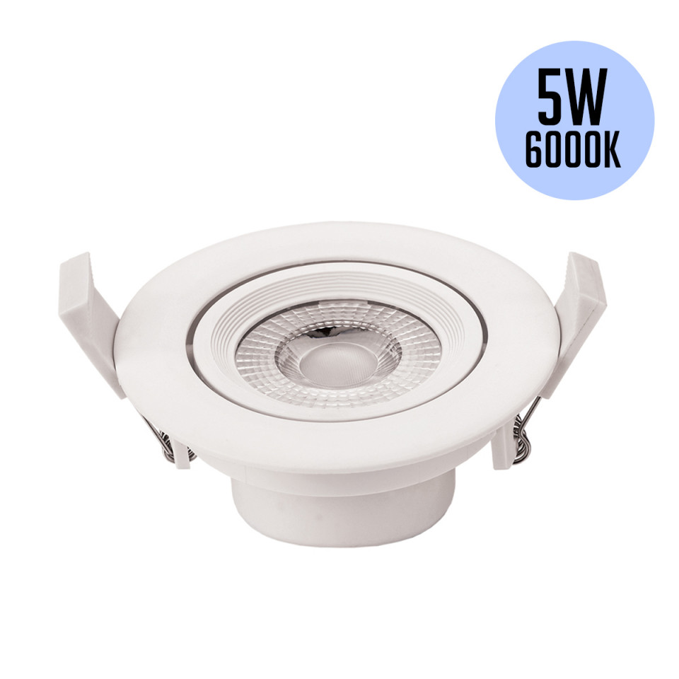 Spot LED 5W Incastrat, Rotund, Orientabil, Optonica, 375lm, Lumina Rece (6000K), Alb