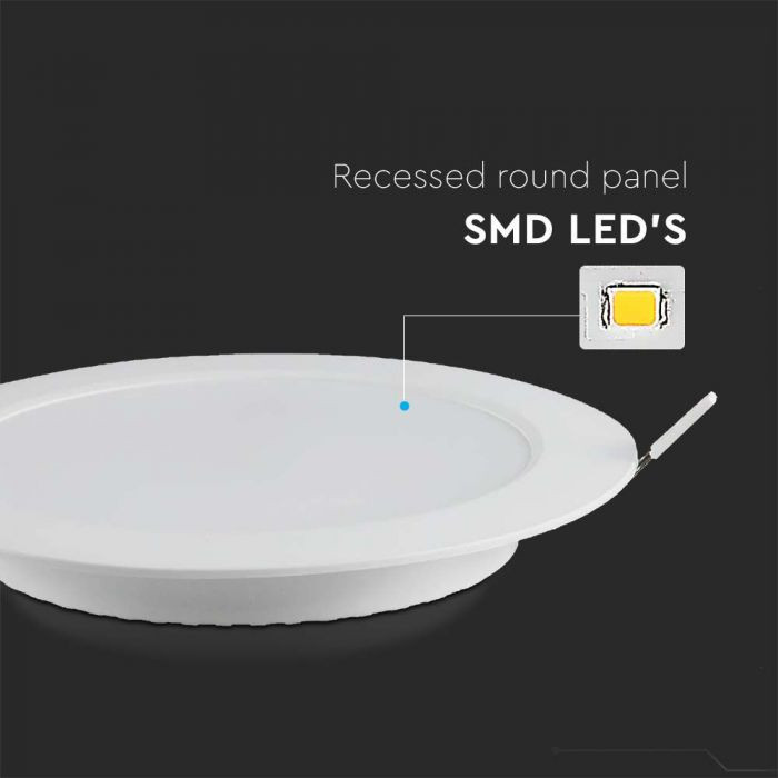 Spot LED 7868-VT, rotund, incastrat, 24W, 2640lm, lumina neutra, IP20, alb, V-TAC - 3 | YEO