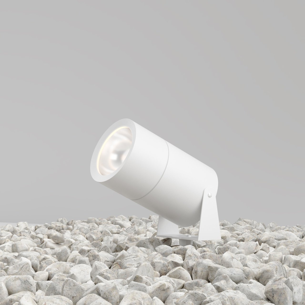 Stalp pentru exterior LED Bern O050FL-L15W3K, 15W, 1200lm, lumina calda, IP65, alb, Maytoni