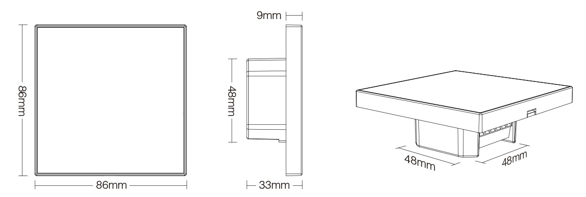 Telecomanda monocolora 4 zone, alba, montaj in doza, Miboxer Milight - imagine 6