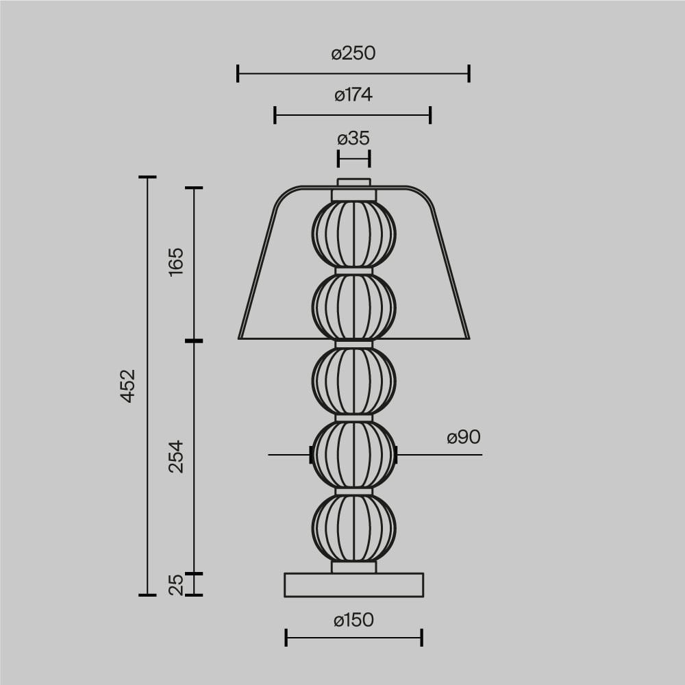 Veioza LED Amulet MOD555TL-L8G3K, cu intrerupator, 10W, 500lm, lumina calda, IP20, aurie+transparenta, Maytoni - 3 | YEO