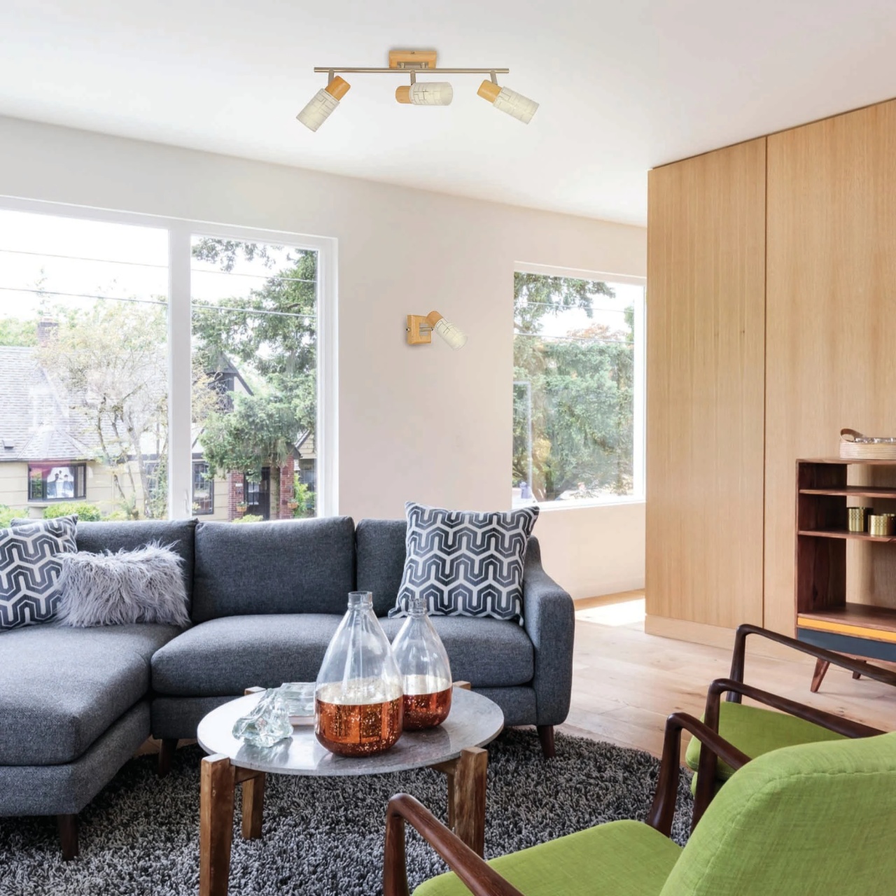 Aplica Aldo KL-9110, 1xE14, lemn natur si alb, stil clasic, IP20 - imagine 4