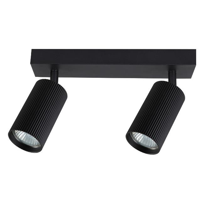 Aplica de perete Lucerno, textura striata, 2xGU10, neagra, Masterled