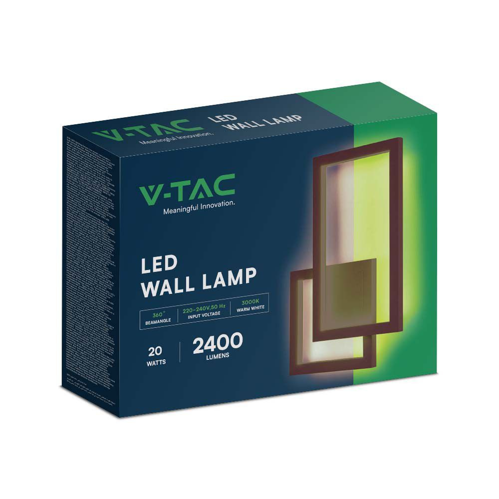 Aplica LED 6840-VT, 20W, 2400lm, lumina calda, IP20, maro, V-TAC - 3 | YEO