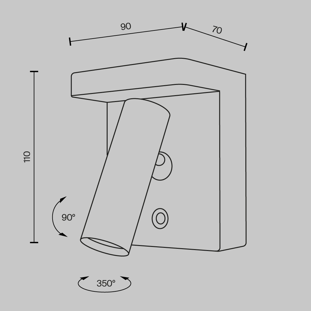 Aplica LED Aron, 7W, lumina calda (2700K), negru, Maytoni - imagine 5