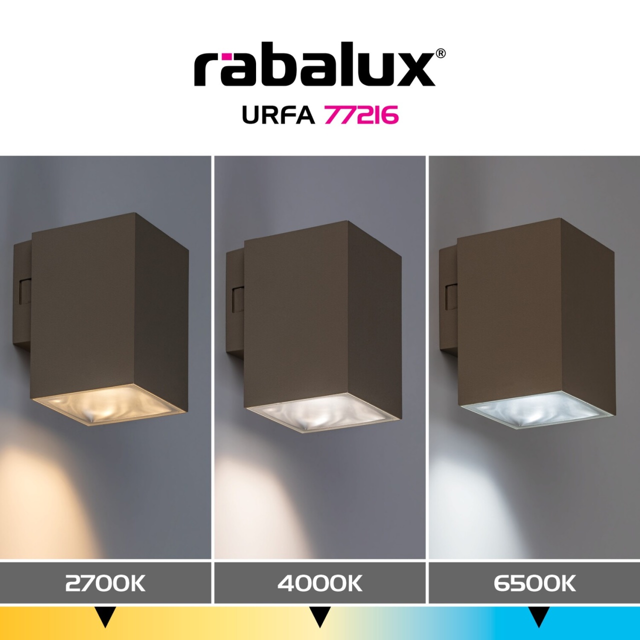 Aplica LED exterior Urfa, 9W, 900 lm, lumina calda/neutra/rece, IP65, gri-bej, Rabalux - Imagine 6