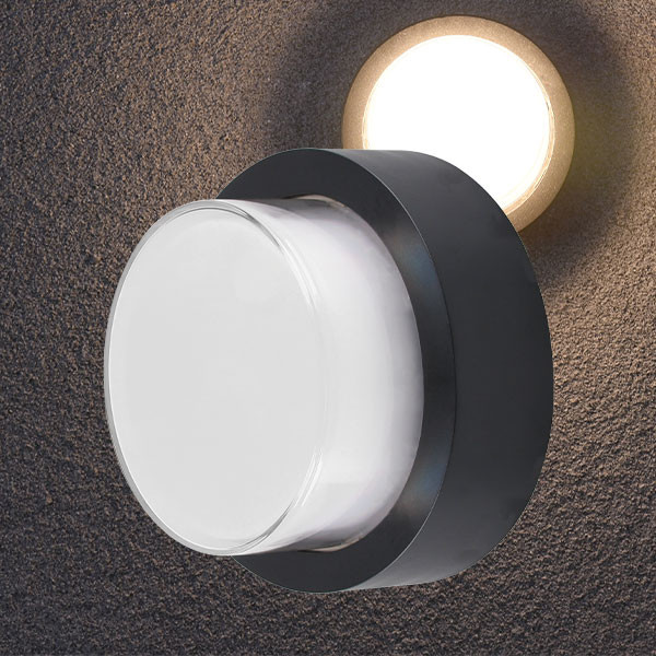 Aplica LED pentru exterior rotunda, 15W, 1450lm, lumina neutra (4000K), neagra, alba, Braytron - 1 | YEO