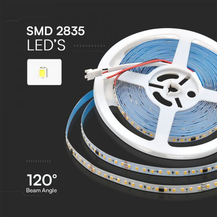 Banda led SMD 2835 running water, lumina neutra (4000K), 10W/m, 800lm/m, 120 leduri/m, 24V, IP20, rola 10 metri, V-TAC - 2 | YEO