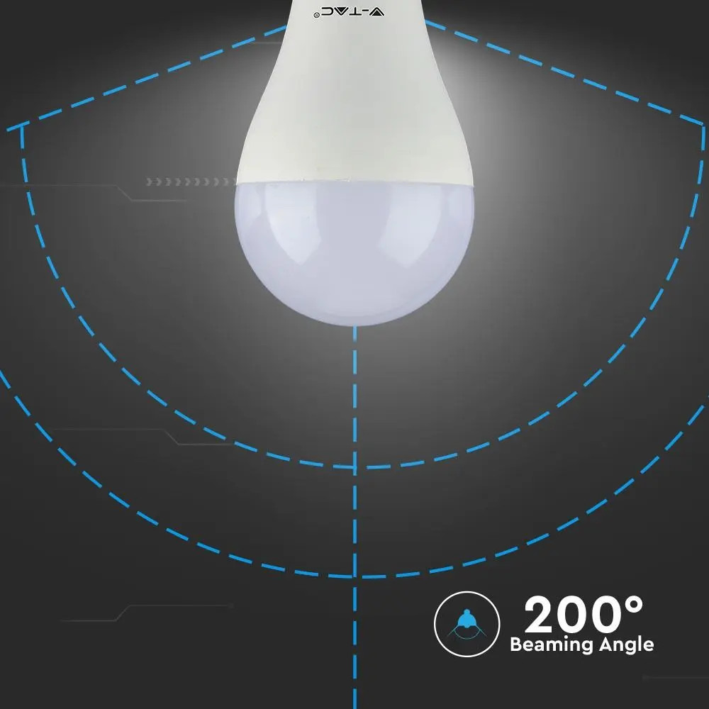 Bec LED 15W(85W) V-TAC, A60, E27, 1250 lm, cip Samsung, lumina calda (3000 K), clasa energetica F - 3 | YEO