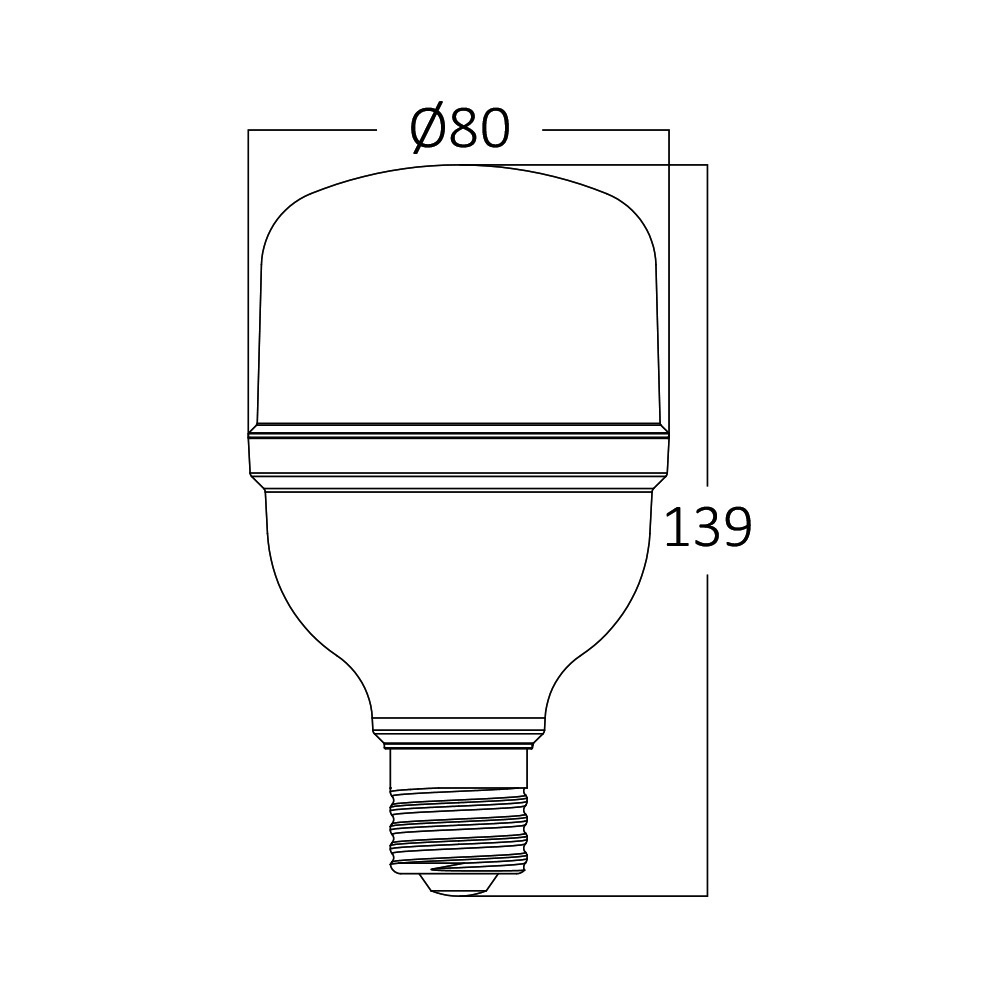 Bec led 18W (130W) Braytron, T80, E27, 1760 lm, lumina rece (6500K), clasa energetica E - 2 | YEO