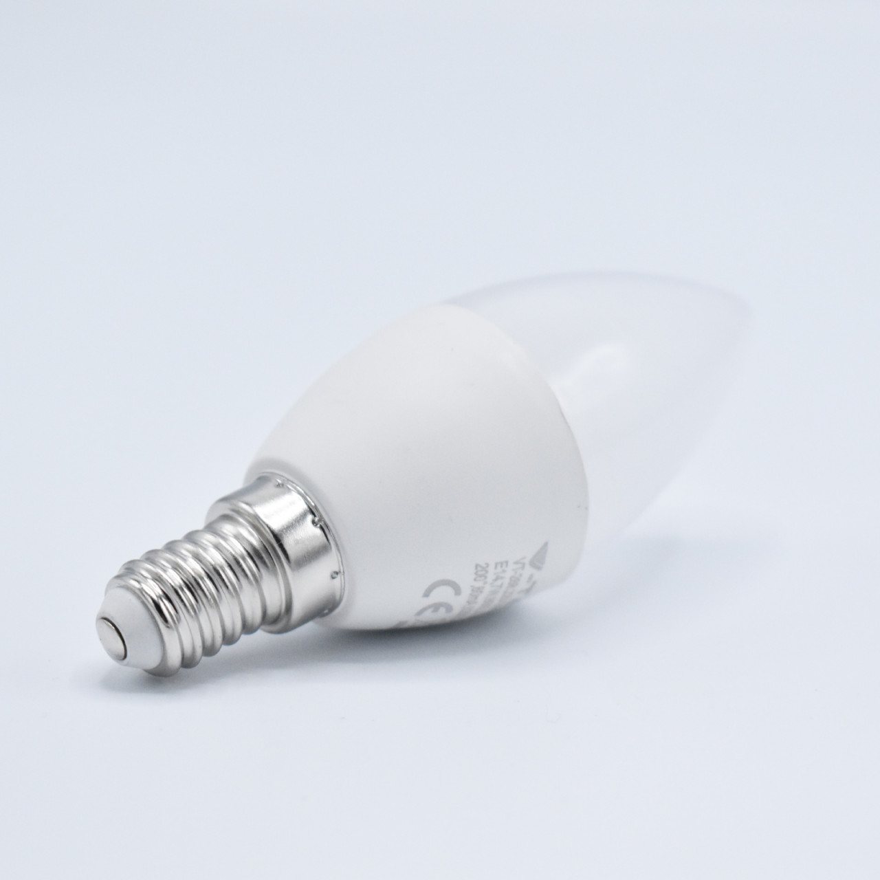 Bec LED lumanare V-TAC, 7W(45W), cip Samsung, E14, C37, 600 lm, lumina neutra (4000K), clasa energetica F - 3 | YEO