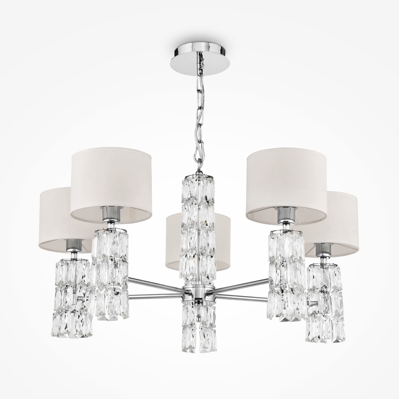 Candelabru Talento DIA008PL-05CH, 5xE14, crom+alb, IP20, Maytoni