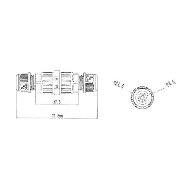 Conector liniar IP68 pentru cabluri, negru, Masterled - 2 | YEO