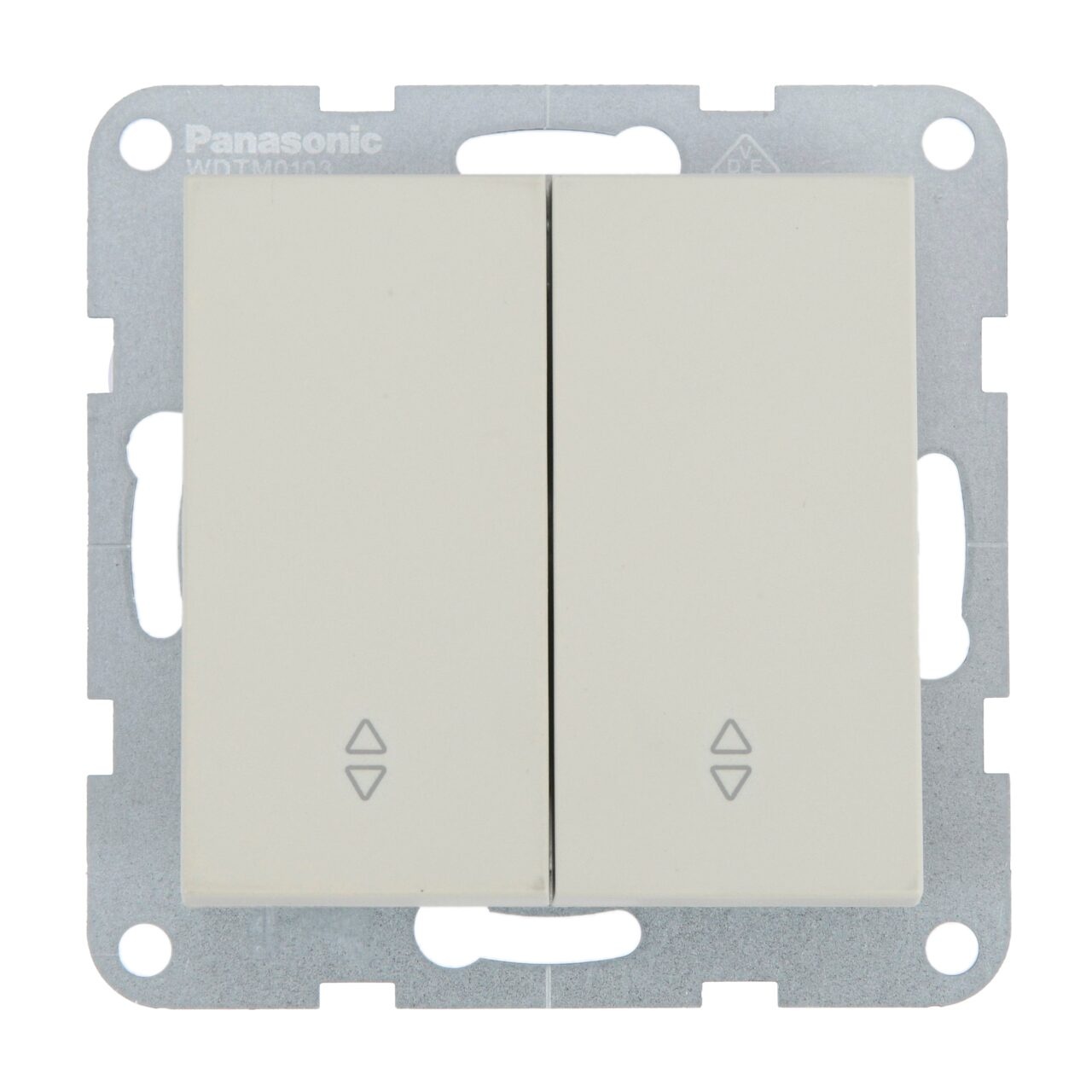 Intrerupator dublu cap scara 10A, IP20, Sandstone, Panasonic Karre Plus 55 Soft Touch