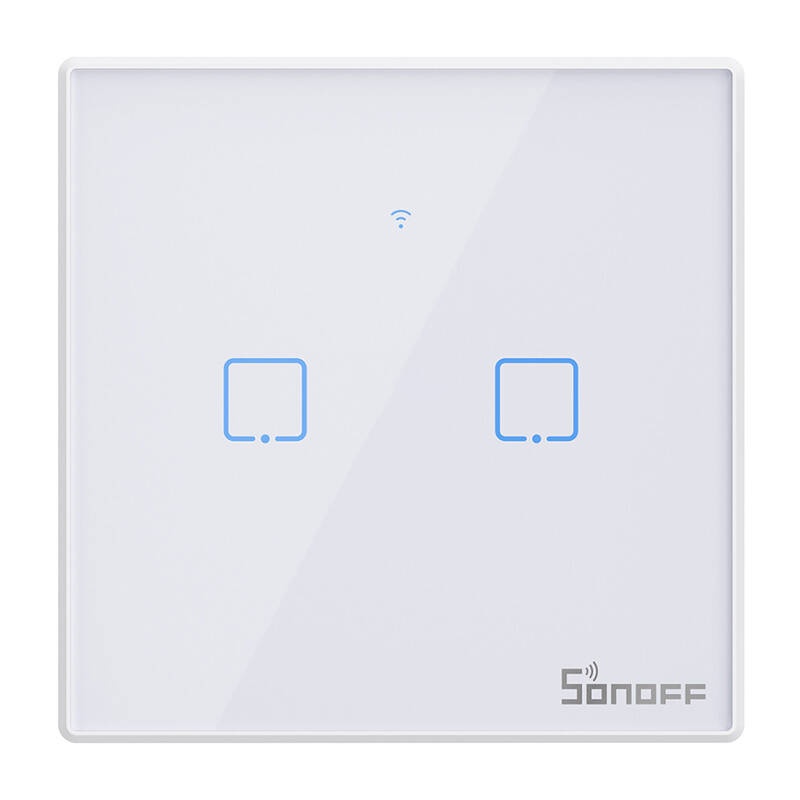 Întrerupător Smart WiFi + RF 433MHz Sonoff T2 EU TX (2 canale) - 1 | YEO