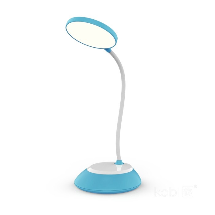 Lampa de birou LED Visua, 5W, temperatura de culoare ajustabila, plastic, albastru, Kobi
