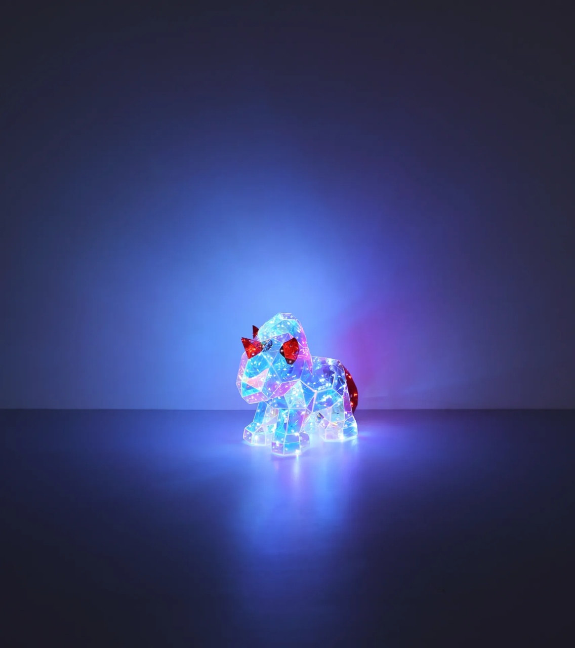 Lampa de veghe LED forma de unicorn 3W, lumina rece (6000K), IP20, USB, transparent/rosu