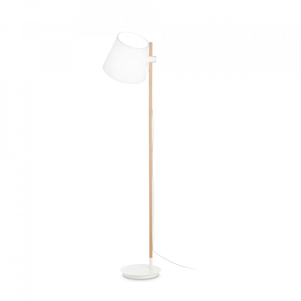 Lampadar Axel 272245, cu intrerupator, 1xE27, alb+natural, IP20, Ideal Lux