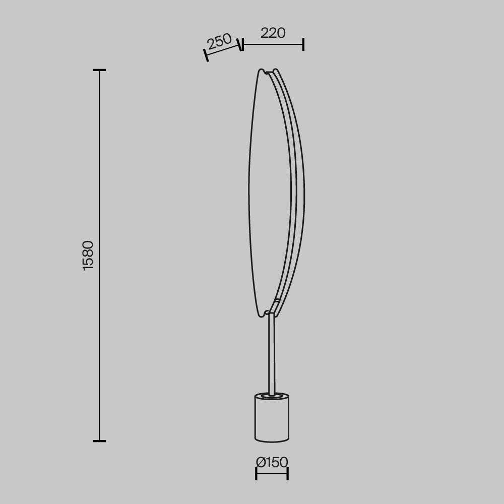 Lampadar LED Breeze MOD281FL-L33BS3K, dimabil, cu intrerupator, 33W, 1980lm, lumina calda, IP20, aurie+transparenta, Maytoni