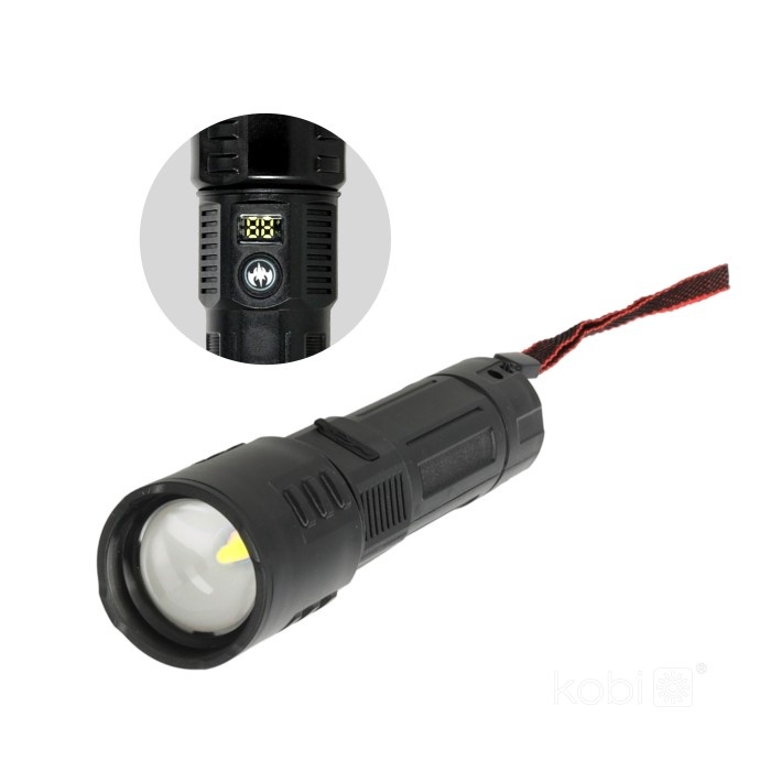 Lanterna LED X-MPR 3, lumina rece(6000 K), focalizare, afisaj, acumulator, neagra, Kobi - imagine 5