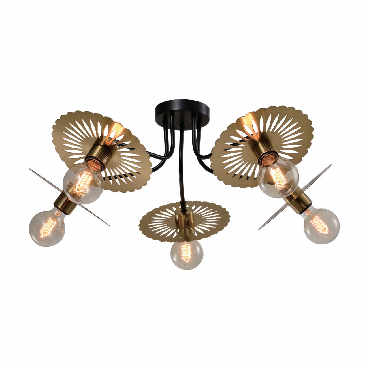 [Lichidare stoc]Candelabru Dragon KL105005, 5xE27, negru+alama, IP20, Klausen