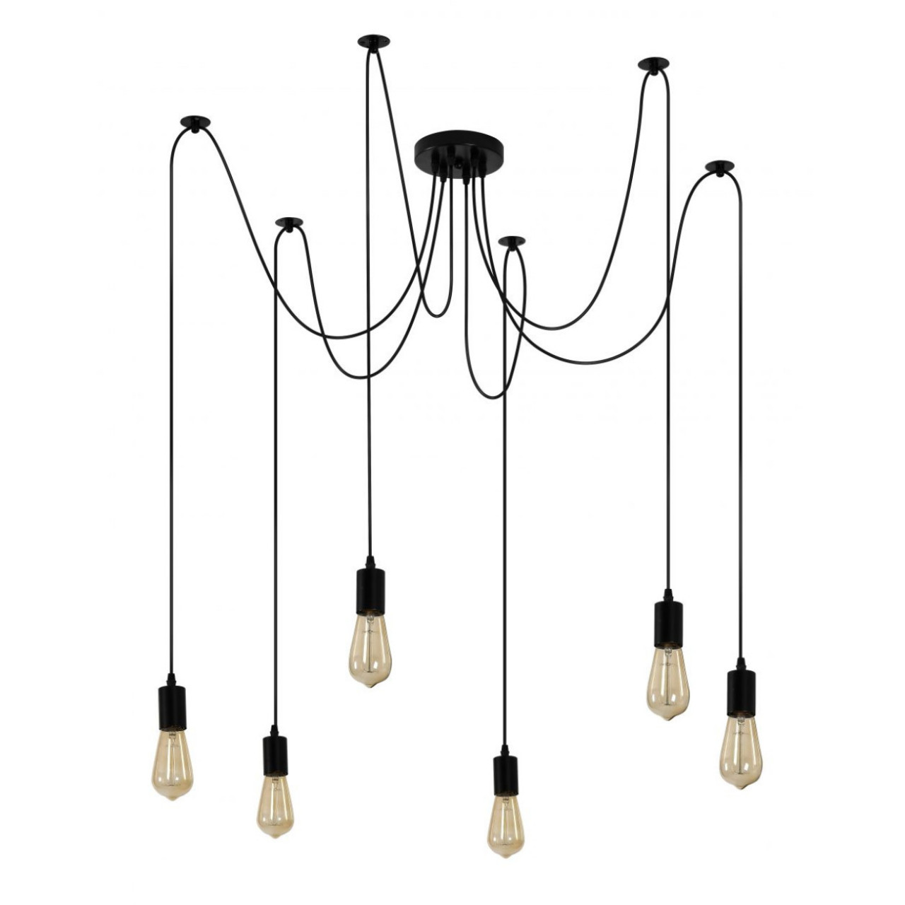[Lichidare stoc]Lustra Rope KL116001, 6xE27, neagra, IP20, Klausen