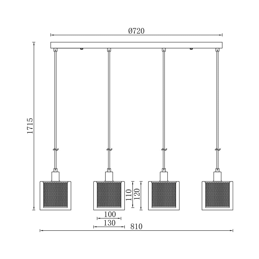 Lustra BR-BV01-00082, 3xE14, neagra+cupru, IP20, Braytron