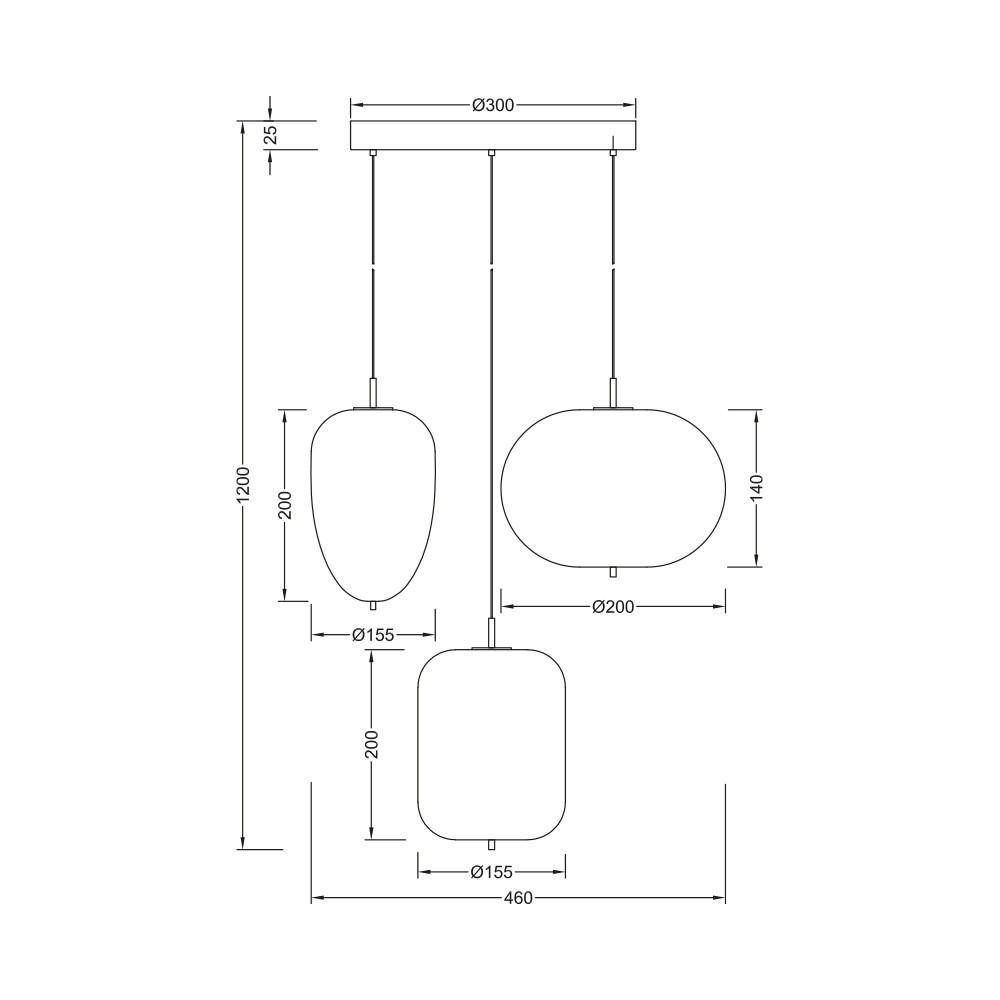 Lustra BR-BV01-00106, 3xE14, neagra+alba, IP20, Braytron