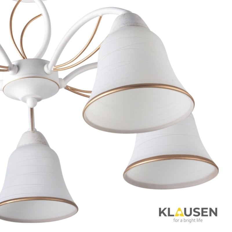 Lustra Kelly LY-3267, 5xE27, alba+aurie, IP20, Klausen