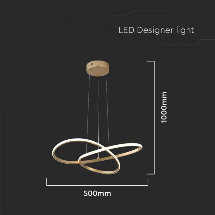 Lustra LED 8014-VT, 20W, 2540lm, lumina calda, IP20, aurie, V-Tac - 3 | YEO