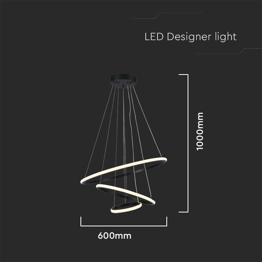 Lustra LED 8017-VT, 32W, 3880lm, lumina calda, IP20, neagra, V-Tac - 3 | YEO