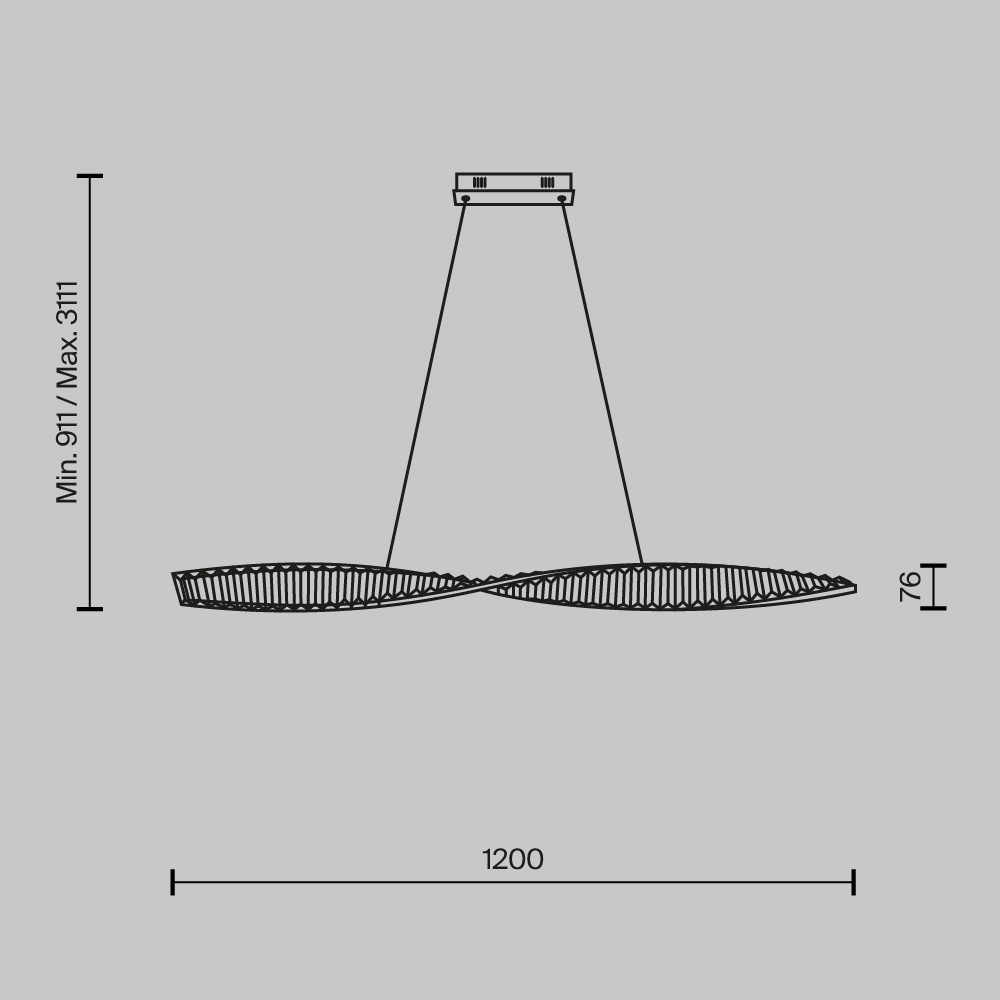 Lustra LED Krone P097PL-L36BS3K, 36W, 2600lm, lumina calda, IP20, aurie+transparenta, Maytoni