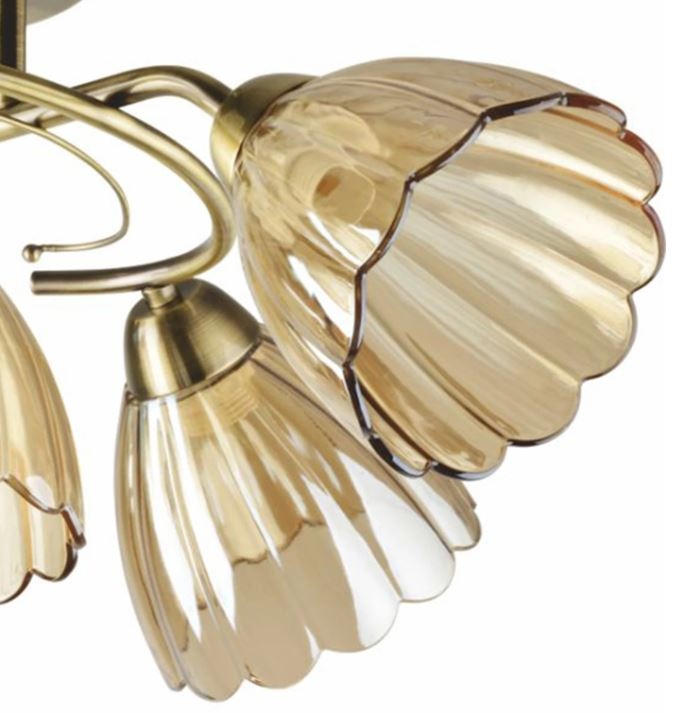 Lustra Lirio, 5xE27, Klausen, bronz+bej, stil clasic - 1 | YEO