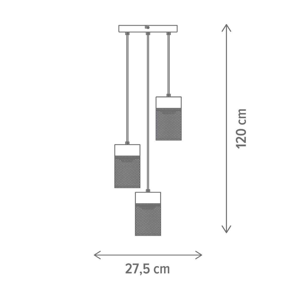 Lustra Obscur SP3, 3xE27, neagra, Klausen