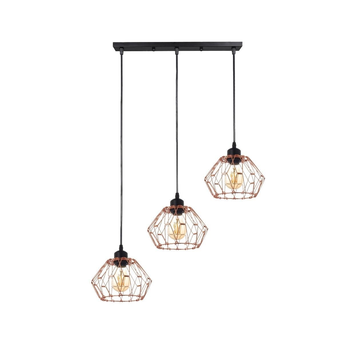 Pendul Formos SP3 RG, 3xE27, auriu roz, Klausen