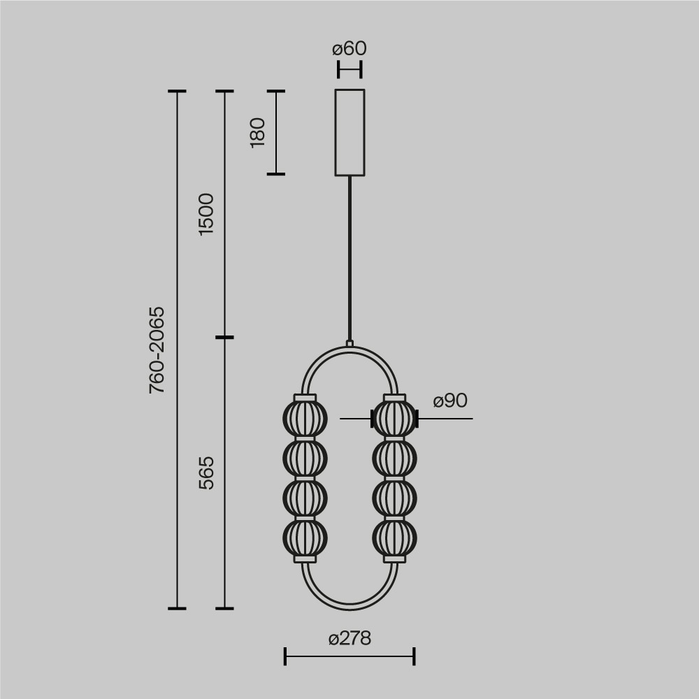 Pendul LED Amulet MOD555PL-L11G3K, 16W, 700lm, lumina calda, IP20, auriu+transparent, Maytoni